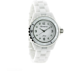 Armitron Womens White Ceramic Dress Watch