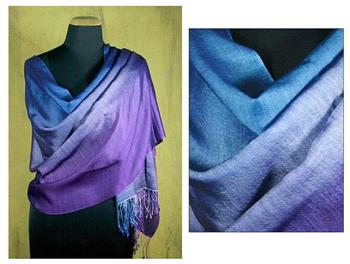 Silken Wool Iris Shawl (India)