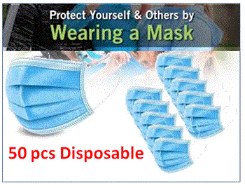 Face Mask Disposable Comfort Fit 50 ct